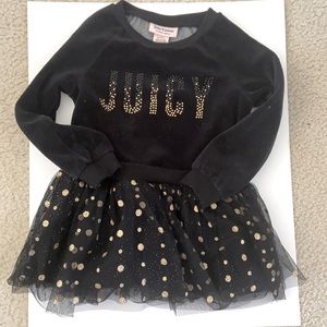 Juicy couture black velvet tutu dress, 3t
